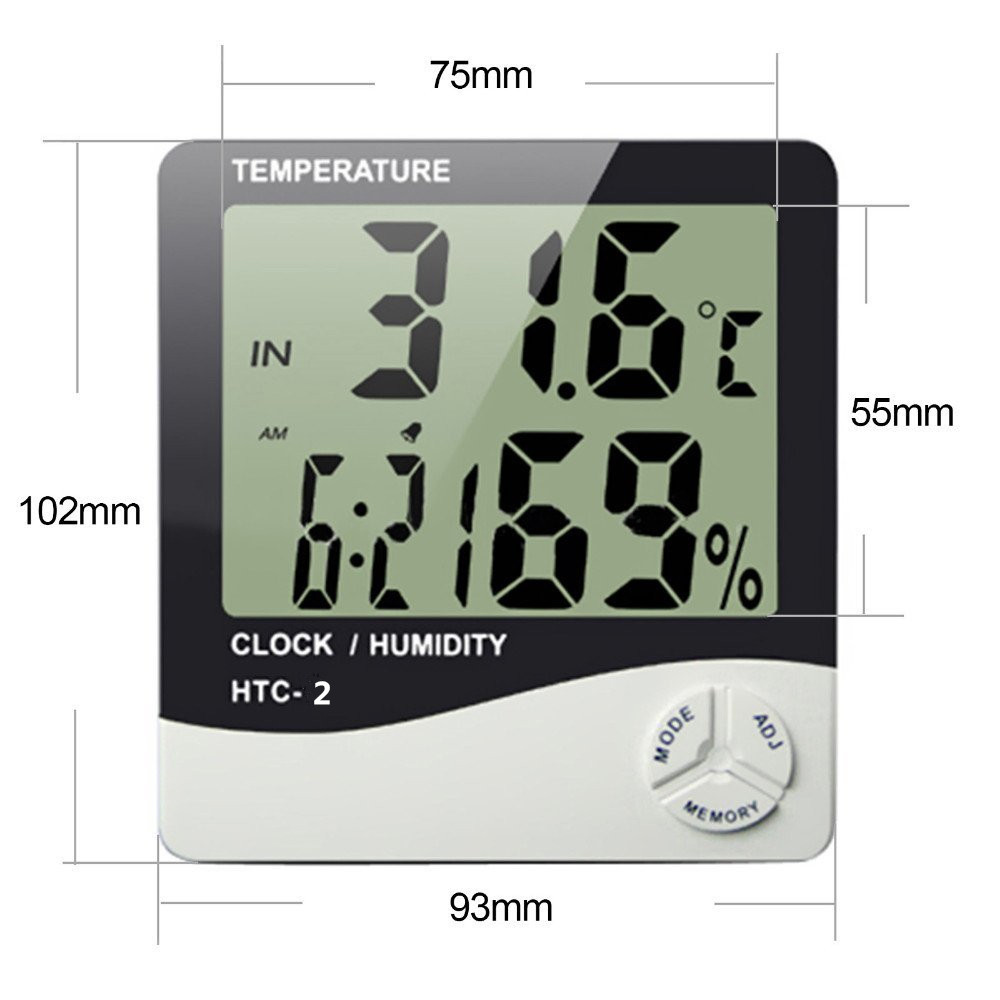 HTC-2 Digital Thermometer Hygrometer with probe Electronic Temperature  Humidity