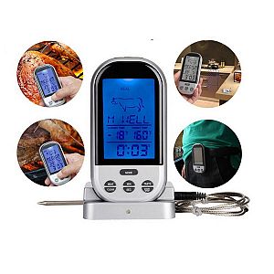 Wireless BBQ Digital Cooking Thermometer with Probe and Timer